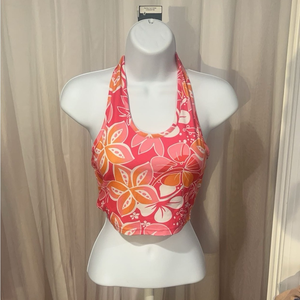 Floral Print Crop Halter Top